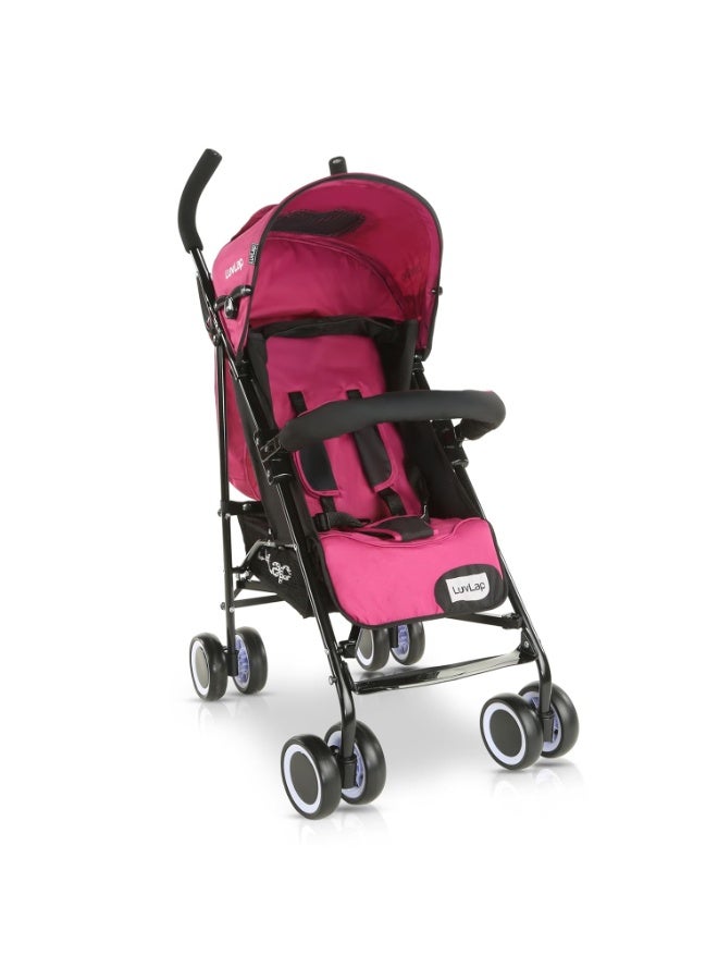 LuvLap City Baby Stroller/Buggy, Lightweight, Compact & Travel Friendly Baby pram, for 6-36 Months Baby, 5 Point Safety Harness, Adjustable seat Recline, extendable Canopy, 15Kg Capacity (Pink) - Image 1